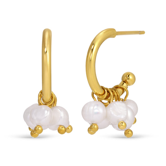 Pearl Cluster Hoops
