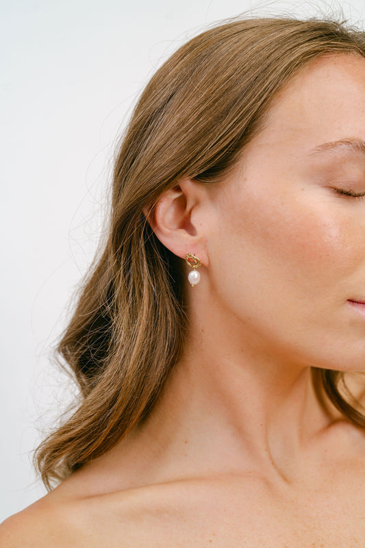 Knot Pearl Drop Earrings